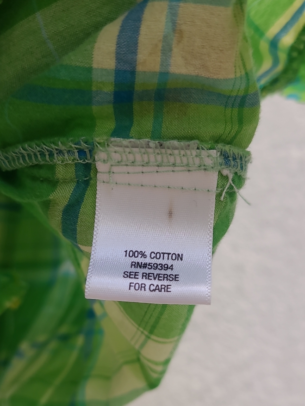 Y2K Cotton Green Plaid Smocked Waist Floral Trim Tank Picnic Summer Babydoll - Picture 5 of 5